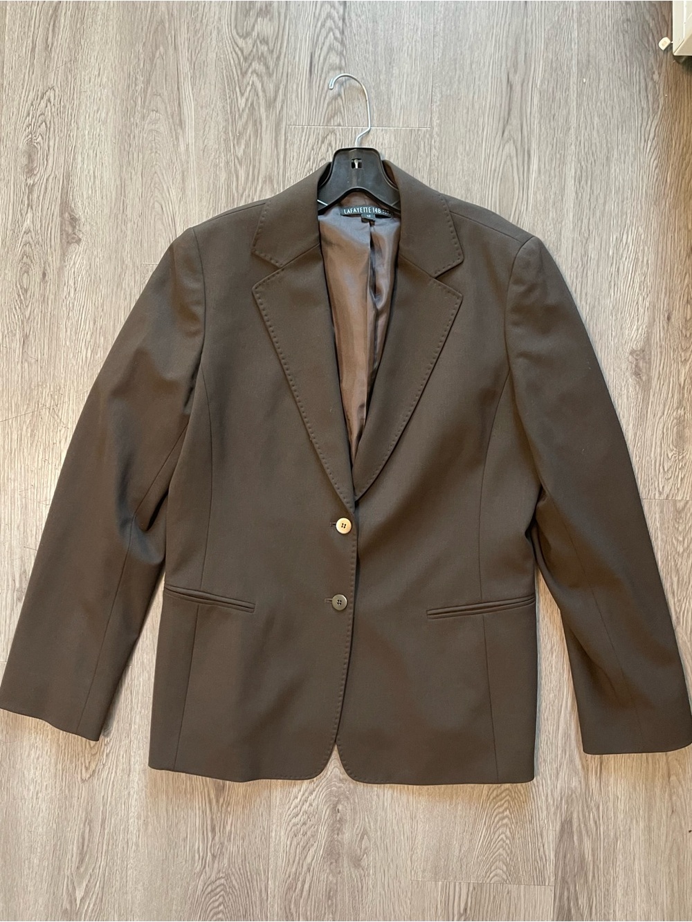 La Fayette 148 New York wool chocolate brown blazer